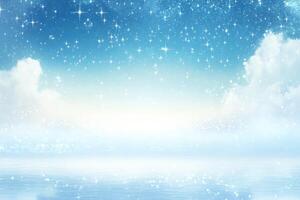 Starry, peaceful, serene sky over water photo