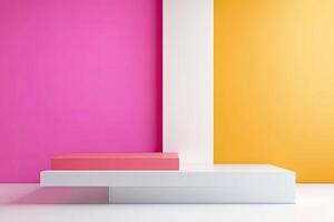 Modern, vibrant display platform with a bright and colorful aesthetic photo