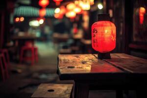 Warm Asian Night Market Scene photo