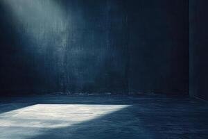 Empty dark room with spotlight photo