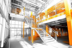 Modern industrial interior design photo