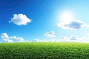 Vast green field under a vibrant sky photo