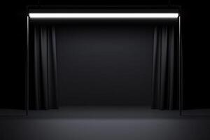 Dark, empty stage with lighting photo