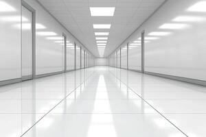 Empty white hallway photo