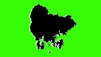 green screen 3d map of South Gyeongsang in south korea video