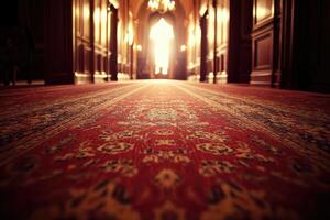 Grand hall, sunlit corridor photo