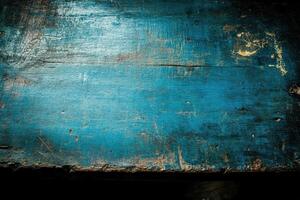 Weathered Blue Wooden Surface photo
