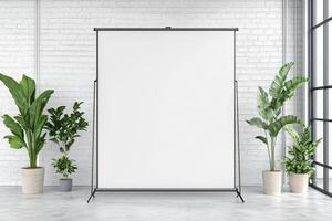 Blank presentation backdrop in a modern interior photo
