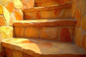 Sun-drenched stone steps photo