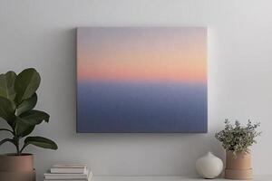 Soft hues of dawn or dusk over water photo