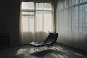 A chair in front of a window photo