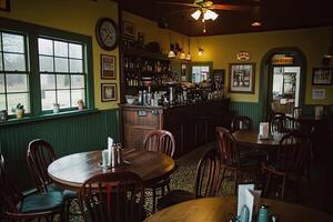 Cozy vintage cafe with a rustic charm photo