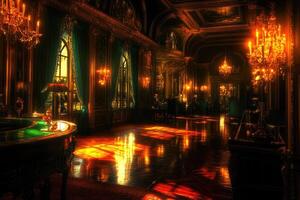 Luxurious opulent casino interior photo