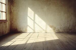 Empty room with sunlight photo