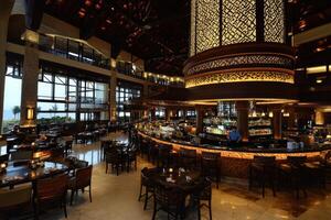 Spacious, elegant dining and bar area photo