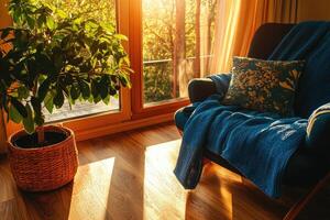 Warm Sunlight Streams into a Cozy Corner photo