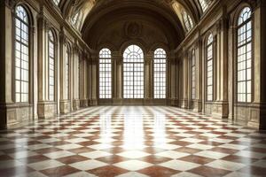 Grand palace hall, opulent interior photo