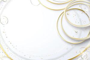 Elegant white background with gold accents and subtle textures photo