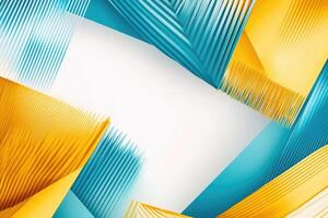 Abstract geometric design with vibrant teal and gold photo