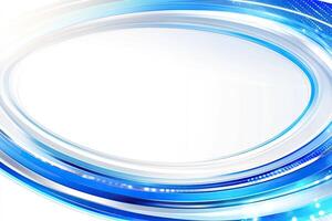 Abstract Oval Frame with Dynamic Blue and White Lines photo
