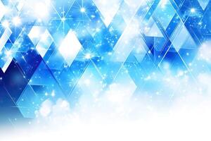 Abstract background with sparkling blue and white geometric shapes photo
