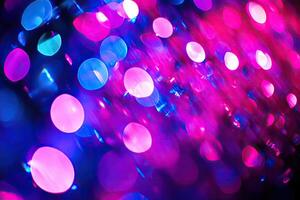 Vibrant bokeh lights in pink and blue photo