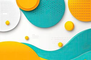 Abstract design with vibrant circles and waves photo