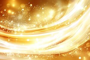 Golden, glowing, swirling abstract background photo