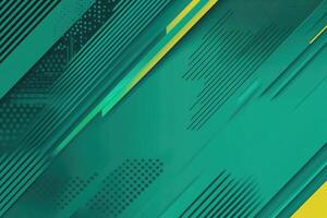 Teal and Yellow Abstract Design photo