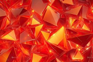 Red and orange geometric crystal pattern photo