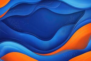 Abstract blue and orange wavy background photo