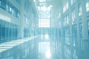 Empty modern, bright office space. Spacious and airy interior photo