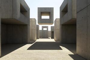 Concrete architectural maze photo