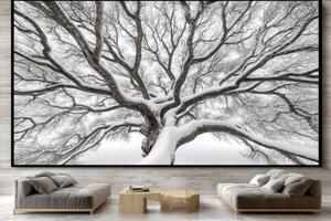 Majestic snow-laden tree canopy photo