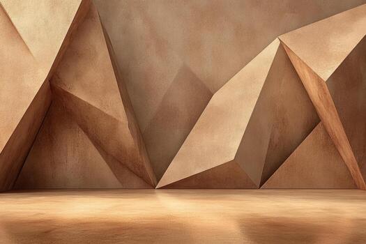 Geometric, muted brown, modern display photo