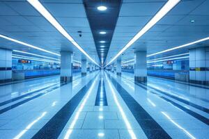 Modern, spacious underground station photo
