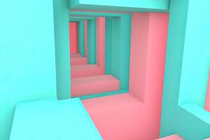 Abstract architectural hallway photo