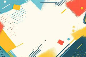 Abstract vibrant colorful background with geometric shapes and brushstrokes photo