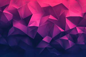 Abstract geometric pattern of vibrant pink and dark purple triangles photo