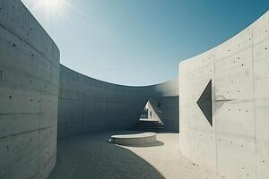 Modern concrete architectural passageway photo