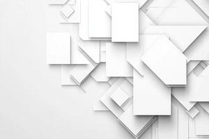 Abstract geometric shapes in white photo