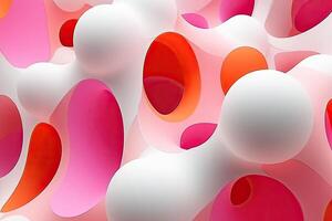 Abstract 3D form with vibrant colors. Interlocking shapes, organic forms photo