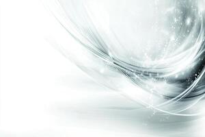 Abstract, flowing, silver design photo