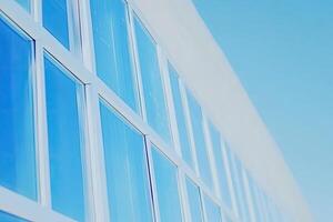 Exterior wall with many windows photo