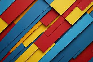 Colorful abstract wallpaper with red, yellow and blue stripes photo