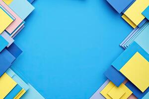 Colorful geometric shapes frame photo