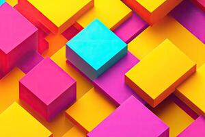 Abstract geometric pattern of vibrant cubes photo