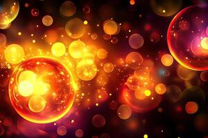Abstract glowing orbs in fiery hues photo