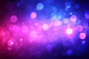 Vibrant bokeh lights in a mix of purple and blue tones photo