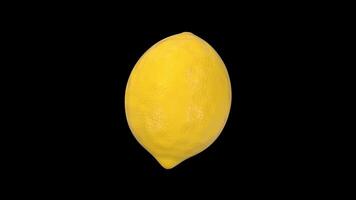 Lemon Rotating on a Transparent Background. Seamless Loop. 4K video